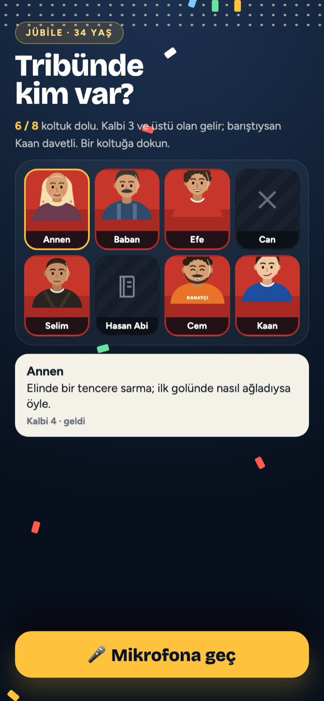 Jübile tribünü: koltuklarda gelenler ve gelmeyenler